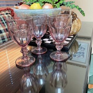 Elegant Pink Libby Glass Goblets